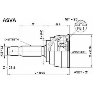 ШРУС наружный ASVA MT23- фото