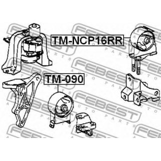 TM-NCP16RR_подушка двигателя задняя! Toyota Fun Cargo NCP25 4WD 99-05 фото
