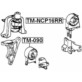TM-NCP16RR_подушка двигателя задняя! Toyota Fun Cargo NCP25 4WD 99-05 фото 2