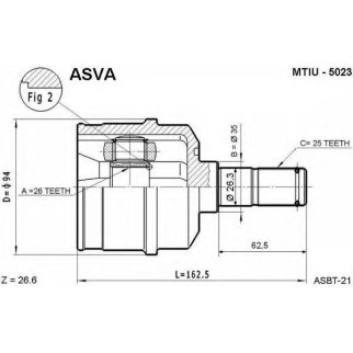 ШРУС ВНУТРЕННИЙ ПРАВЫЙ 26x35x25 фото