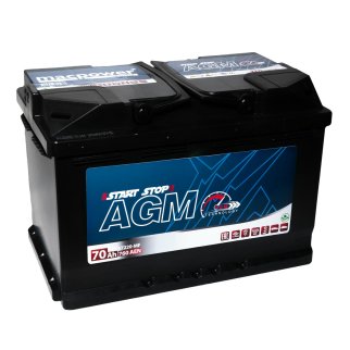 Аккумуляторная батарея MACPOWER AGM 6СТ 70 обр.278х175х190 Турция фото