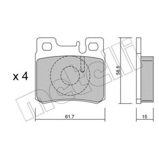 Колодки тормозные задние дисковые к-кт metelli 22-0203-0 фото