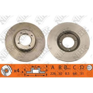 Диск тормозной передний для Toyota Starlet фото