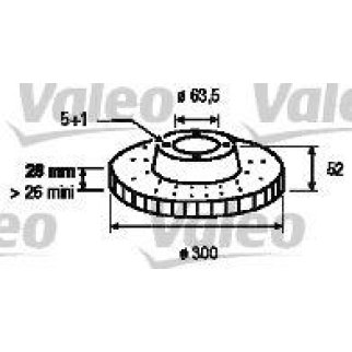 Диск тормозной передний вентилируемый Valeo 197055 фото