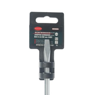 Отвертка шлицевая силовая магнитная с ударной пяткой "под ключ" "Profi" S2 6.5х150мм ROCKFORCE фото 1