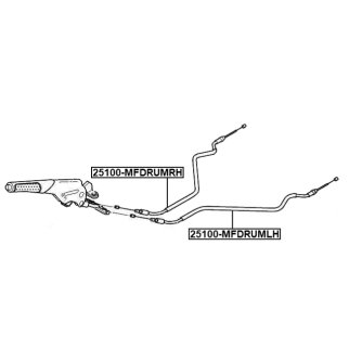 ТРОС РУЧНОГО ТОРМОЗА ЛЕВЫЙ, шт фото 2