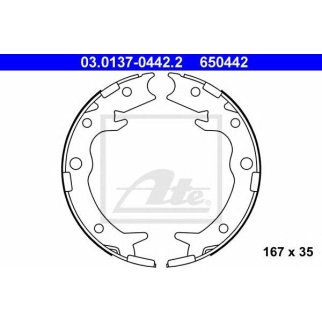 Колодки ручного тормоза к-кт ATE 03.0137-0442.2 фото