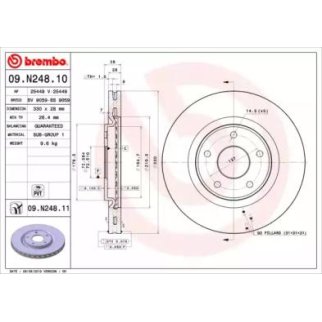 Диск тормозной brembo 09.N248.11 фото