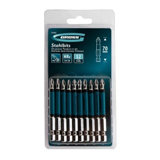 Набор бит PH2х70 сталь S2, круглый профиль (10шт) GROSS фото 4