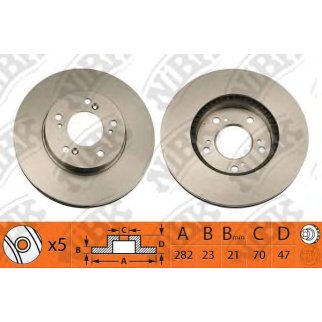 Диск тормозной передний вентилируемый NiBK RN1104 фото