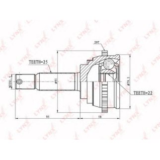 ШРУС наружный передний LYNXauto CO-3604A фото