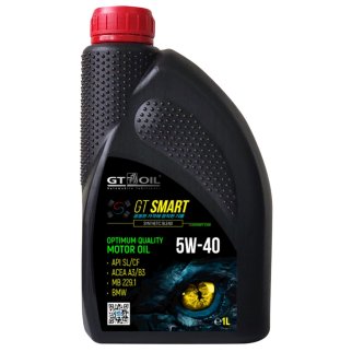 Масло моторное GT OIL Smart 5W-40 полусинтетическое 1 л 8809059408841 фото