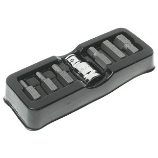 Набор бит HEX с битодержателем,7пр.1/2"(L:30мм;4, 5, 6, 8,10,12мм), в ложементе ROCKFORCE фото