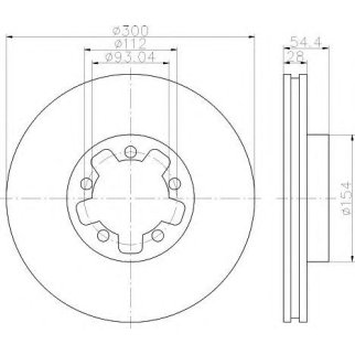 Диск тормозной передний вентилируемый Hella 8DD 355 113-281 фото