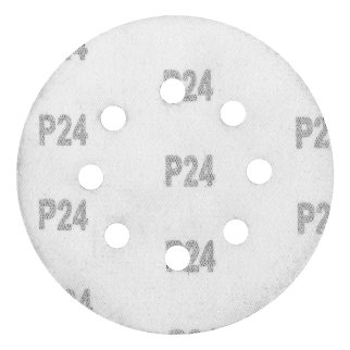 Круг абразивный на ворс. подложке под "липучку" перфорированный P24 125мм 5шт MATRIX фото 3