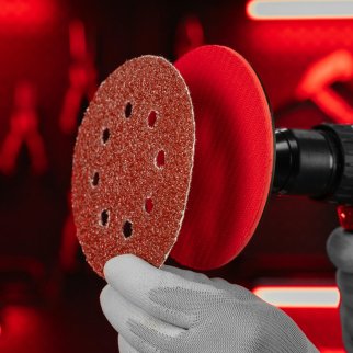 Круг абразивный на ворс. подложке под "липучку" перфорированный P24 125мм 5шт MATRIX фото 6