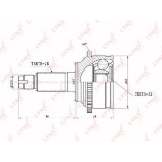 ШРУС наружный передний LYNXauto CO-5101A фото