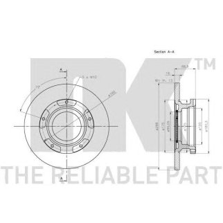 Диск тормозной задний вентилируемый NK 202590 фото