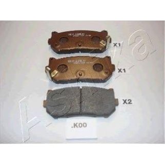 Колодки тормозные задние дисковые к-кт ashika 51-0K-K00 фото