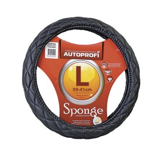 Оплетка на руль SP-9010 (M) BLACK PU кожа AUTOPROFI фото