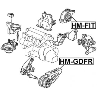 Опора КПП левая FEBEST HM-GDFR фото 2 Опора КПП левая FEBEST HM-GDFR фото 2