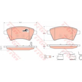 Колодки тормозные передние к-кт TRW GDB1673 фото