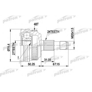 Шрус привода PATRON PCV1367 фото