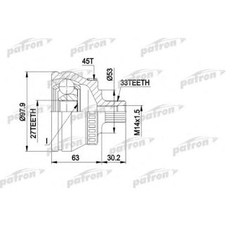 Шрус привода PATRON PCV1381 фото