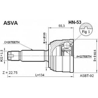 ШРУС наружный ASVA HN-5-3 фото