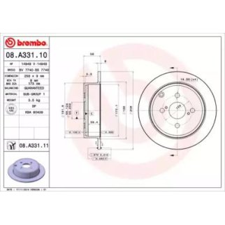Диск тормозной brembo 08.A331.10 фото