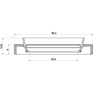 95HBY35560915C_сальник дифференциала! 35x56x9/14.8 Mazda 323/626 80-97, Mitsubishi Galant all 85-96 фото 2