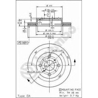 Диск тормозной передний вентилируемый Brembo 09.7825.10 фото