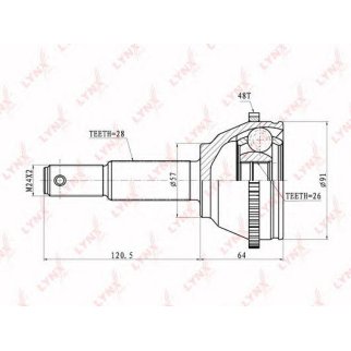 ШРУС наружный передний LYNXauto CO-5905A фото