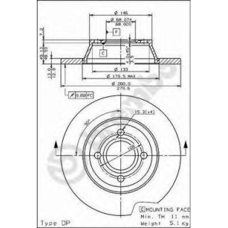 Диск тормозной Standard перед фото
