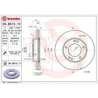 Диск тормозной brembo 09.B613.11 фото