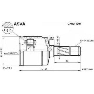 ШРУС внутренний ASVA GMIU-1001 фото