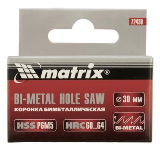 Коронка BIMETAL, 30 мм// Matrix фото 7