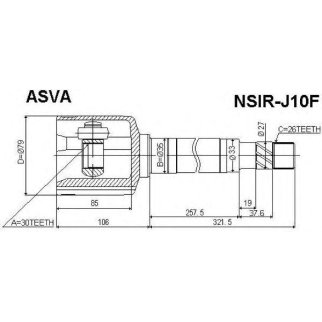 ШРУС внутренний ASVA NSIR-J10F фото