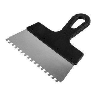 Шпатель из нержавеющей стали 200мм, зуб 6х6мм, пласт. ручка SPARTA фото