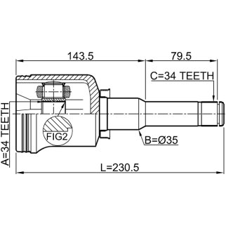 Шрус внутренний левый 34x35x34 фото 2