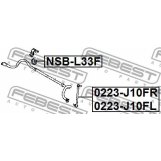 Втулка (сайлентблок) переднего стабилизатора FEBEST NSB-L33F фото