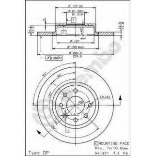Диск тормозной brembo 08.5186.20 фото