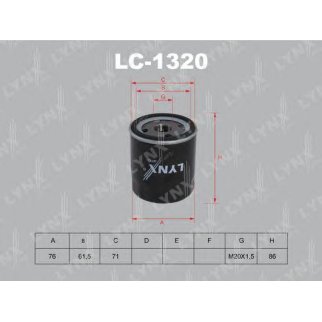 Фильтр масляный LYNXauto LC-1320 фото