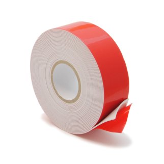 Скотч двусторонний 30 мм х 5 м красный фото