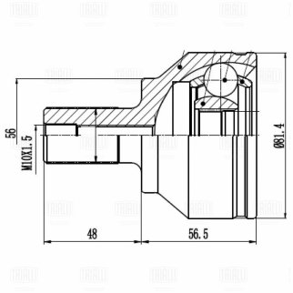 ШРУС для а/м Ford Focus II (05-) 1.6i AT/2.0i MT (наруж.) (23 шлц.) (GO 1061) фото 3