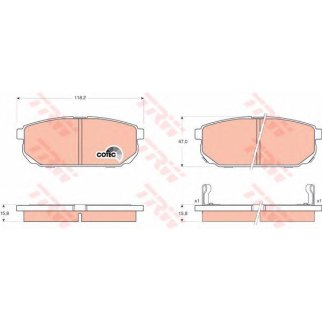 Колодки тормозные задние дисковые к-кт TRW GDB3344 фото