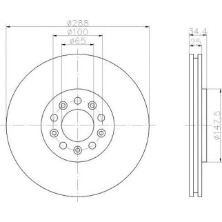 Диск тормозной передний вентилируемый TEXTAR 92106603 фото