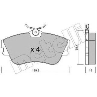 Колодки тормозные передние к-кт metelli 22-0164-0 фото