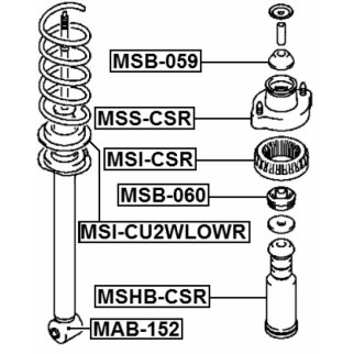 MSB-059_втулка амортизатора заднего! Mitsubishi Outlander CU 02-06 фото 2