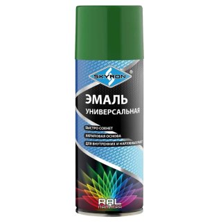 Эмаль SKYRON акрил. темно-зеленая (RAL 6002) (аэрозоль) 520мл фото